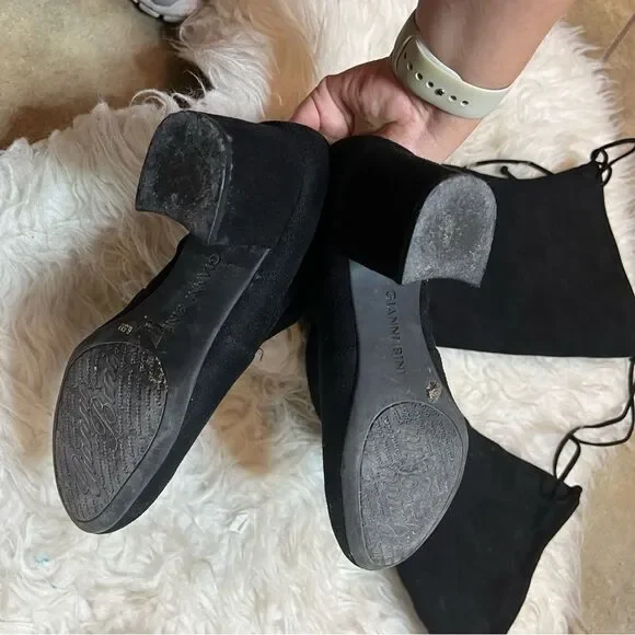 Gianni Bini Stretch Knee High Black fall & winter suede style Boots 6.5 - Picture 11 of 16